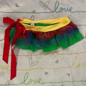 Red Rainbow Tulle TuTu Costume Fun Run Skirt Womans sz Small /Medum
